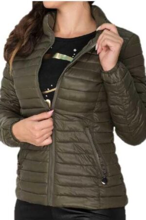 Puffer Jacket Green Pose