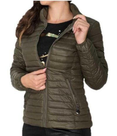 Puffer Jacket Green Pose