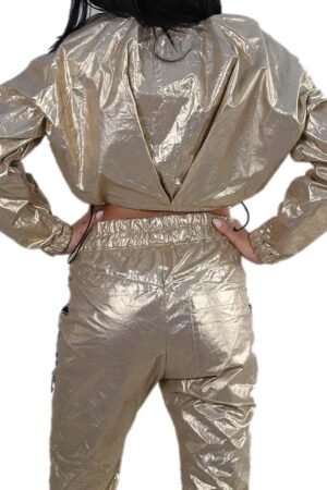 Set Gold pants and jacket back side